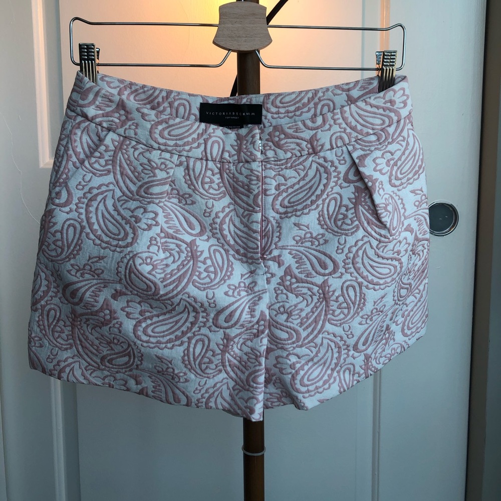 Victoria Beckham Blush Pleated Shorts